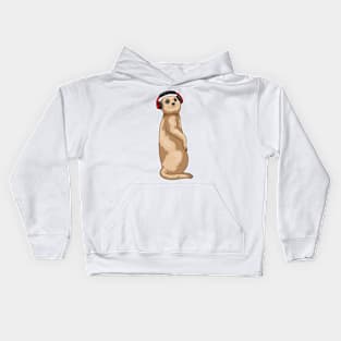 Meerkat Headphone Music Kids Hoodie